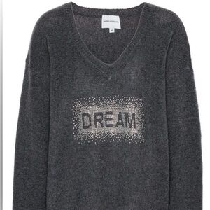 American Dreams - Silja V Neck Crystal Pullover Graphite